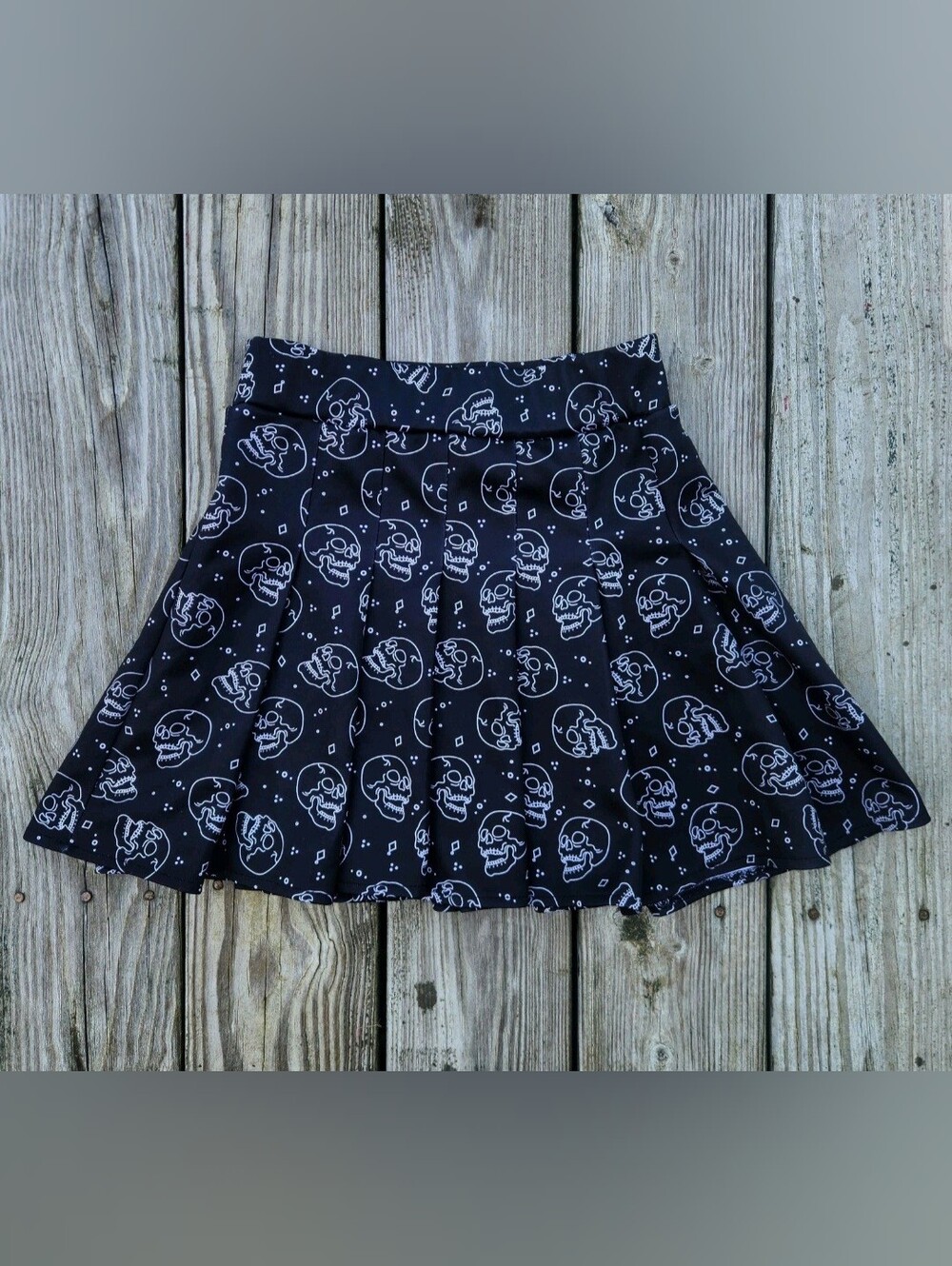 Body Rage Pleated Skull Mini Skirt